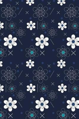 Book cover for White Flowers on Navy Blue Journal