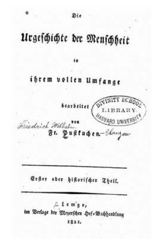 Cover of Die Urgeschichte der Menschheit in Ihrem Vollen Umfange