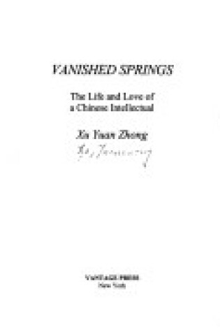 Cover of Vanished Springs