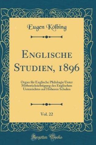 Cover of Englische Studien, 1896, Vol. 22