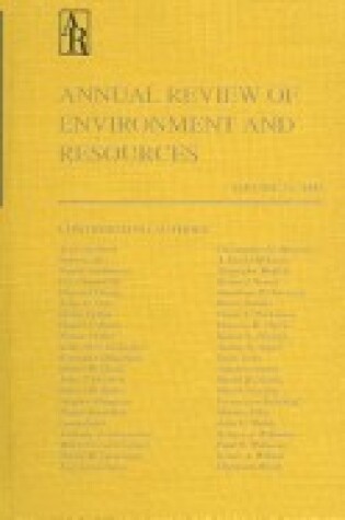 Cover of Annual Review of Environment and Resources W/ Online Access, Vol 31