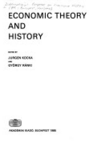 Cover of Economic Theory and History