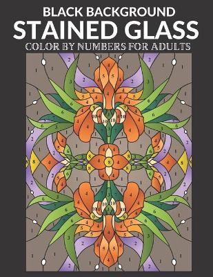 Book cover for Stained Glass Color by Numbers For Adults BLACK BACKGROUND
