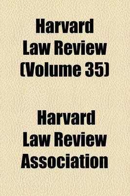 Book cover for Harvard Law Review Volume 35