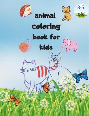 Book cover for animal coloring book for kids