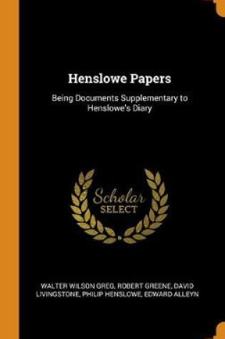 Cover of Henslowe Papers