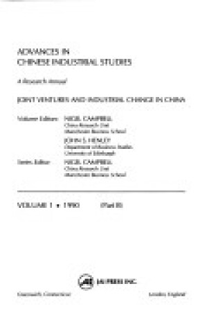 Cover of Advances in Chinese Industrial Studies