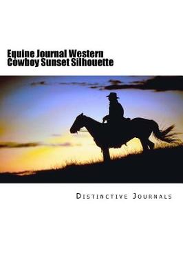 Book cover for Equine Journal Western Cowboy Sunset Silhouette