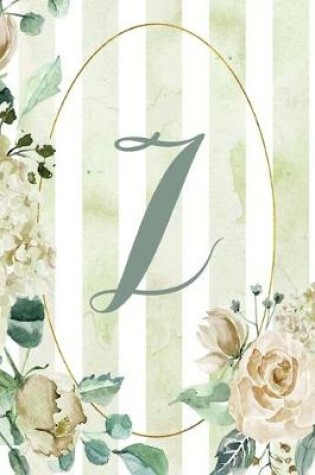 Cover of 2020 Weekly Planner, Letter Z, Green Stripe Floral Design