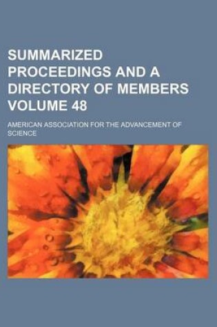 Cover of Summarized Proceedings and a Directory of Members Volume 48