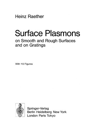 Cover of Surface Plasmons on Smooth and Rough Surfaces and on Gratings