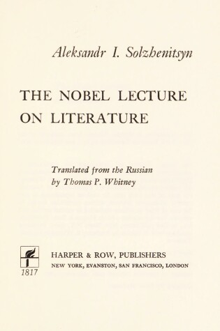 Cover of The Nobel Lecture on Literature