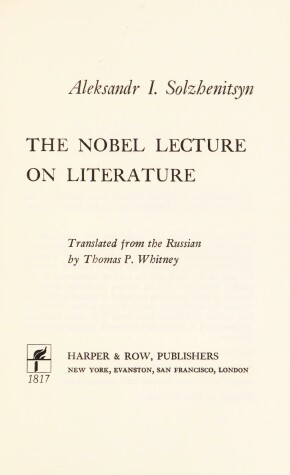 Book cover for The Nobel Lecture on Literature