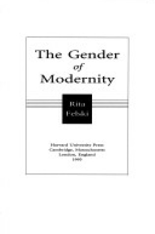 Cover of The Gender of Modernity