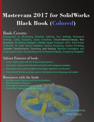 Book cover for Mastercam 2017 for SolidWorks Black Book (Colored)