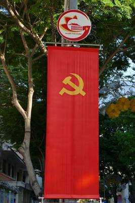 Book cover for A Hammer and Sickle Communist Banner in Saigon, Vietnam