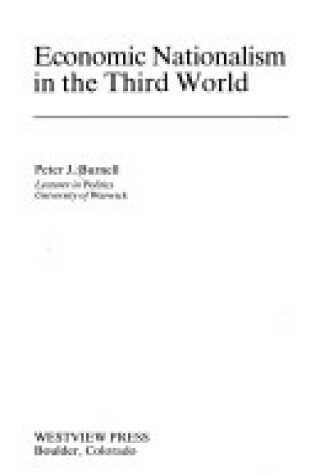 Cover of Economic Nationalism In The Third World