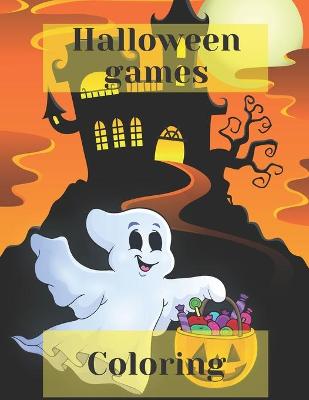 Book cover for Halloween games coloring