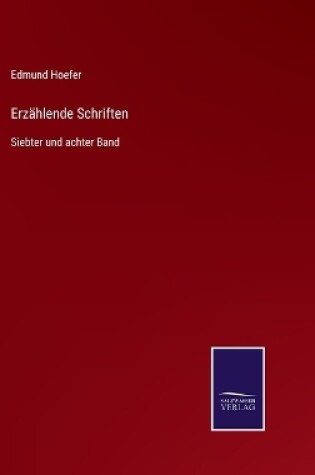 Cover of Erzählende Schriften