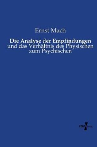 Cover of Die Analyse der Empfindungen