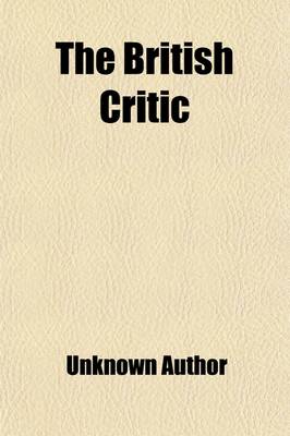 Book cover for The British Critic (Volume 3)