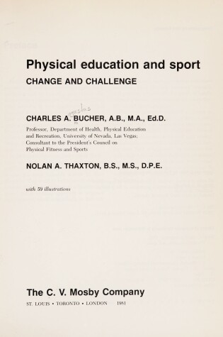 Cover of Physical Education and Sport