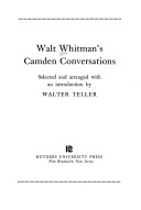 Book cover for Walt Whitman's Camden Conversations
