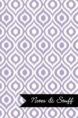 Book cover for Notes & Stuff - Thistle Purple Lined Notebook in Ikat Pattern