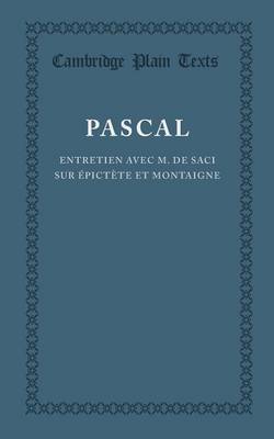 Cover of Entretien avec M. de Saci sur Epictete et Montaigne