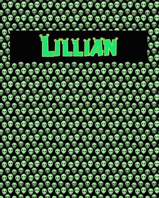 Book cover for 120 Page Handwriting Practice Book with Green Alien Cover Lillian