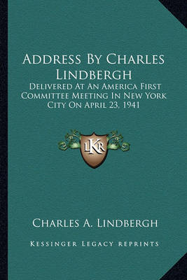 Book cover for Address by Charles Lindbergh