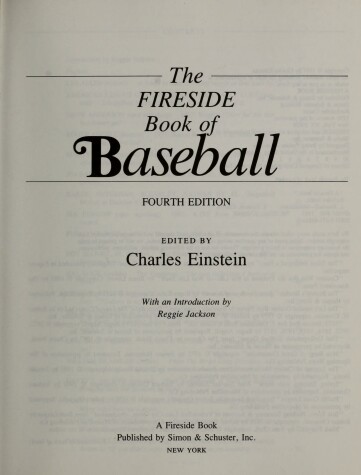 Book cover for The Fireside Book of Baseball