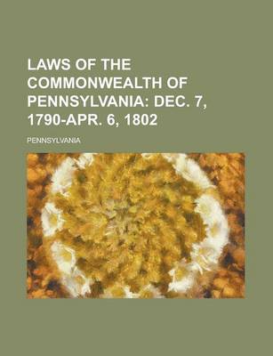 Book cover for Laws of the Commonwealth of Pennsylvania