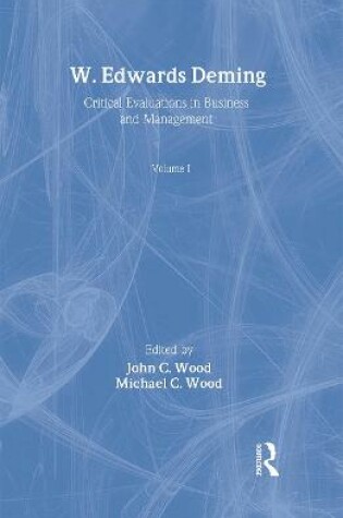 Cover of W E Deming Crit Eval Bus&Man Vol 1