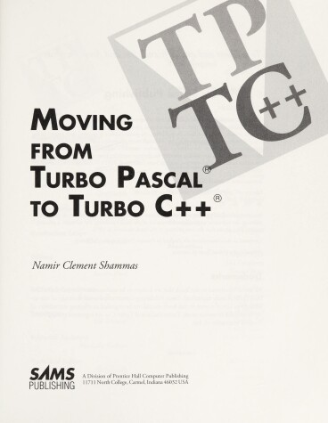 Book cover for Moving from Turbo PASCAL to Turbo C++