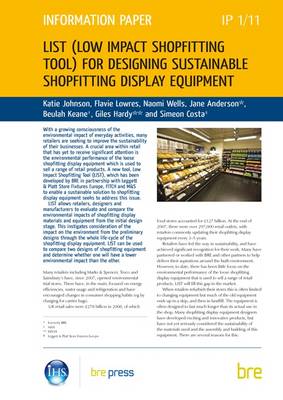 Cover of LIST (Low Impact Shopfitting Tool) for Designing Greener Shopfitting Display Equipment