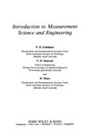 Cover of Introduction to Measurement Science and Engineering