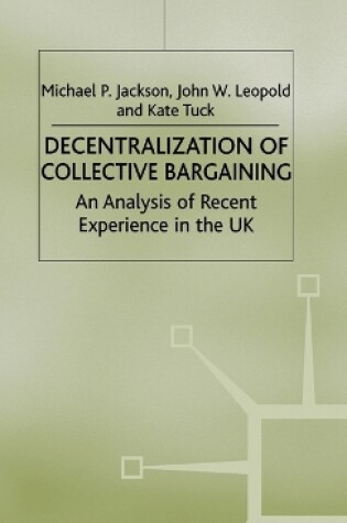 Cover of Decentralization of Collective Bargaining