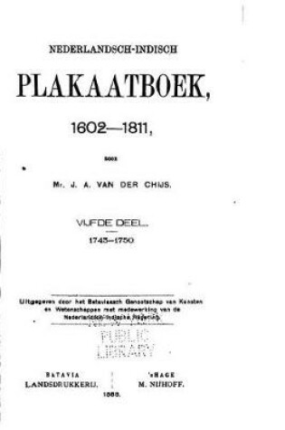 Cover of Nederlandsch-Indisch plakaatboek, 1602-1811