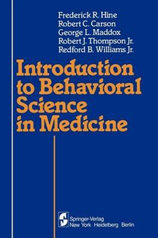 Cover of Introduction to Behavioral Science in Medicine