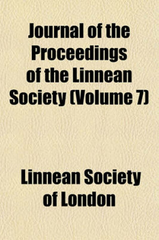 Cover of Journal of the Proceedings of the Linnean Society; Zoology Volume 3