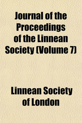 Book cover for Journal of the Proceedings of the Linnean Society; Zoology Volume 3