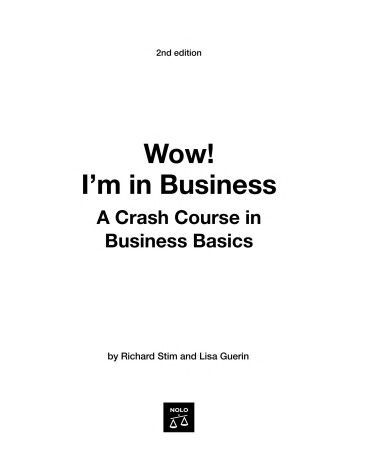 Book cover for Wow! I'm in Business