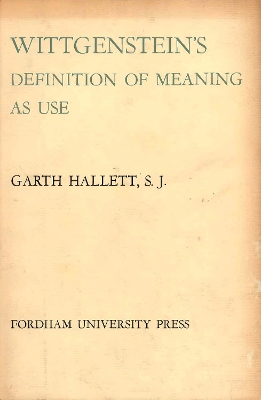 Book cover for Wittgenstein's Definition of Meaning As Use