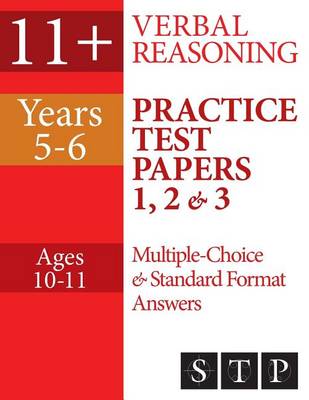 Book cover for 11+ Verbal Reasoning Practice Test Papers 1, 2 & 3