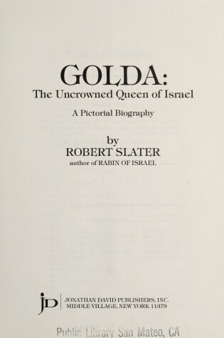 Cover of Golda, the Uncrowned Queen of Israel