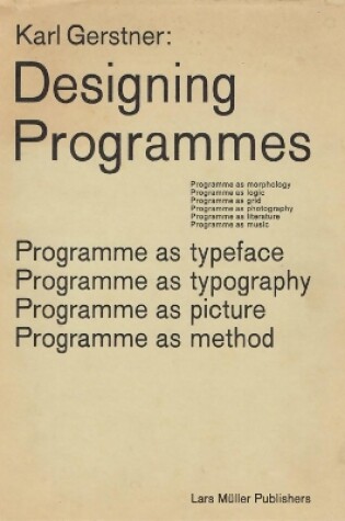 Cover of Designing Programmes