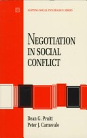 Book cover for Negotiation in Social Conflict