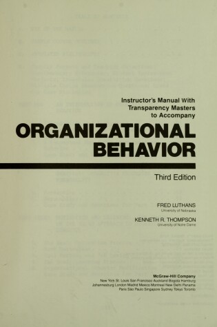 Cover of Organizational Behaviour