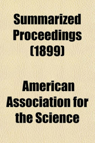 Cover of Summarized Proceedings (1899)